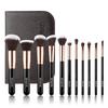 SIXPLUS 11pcs Makeup Brush Set, Noble Gold, Classic Series, Makeup Brush, Cosmetic Brush, Elegance, Soft, Includes Cosmetic Pouch, Black