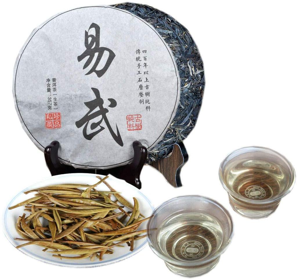 357g Yiwu Raw Puerh Tea Cake Tianmen Mountain Aobor Pu-erh Shengcha Pu'er Tea