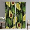 Avocado Blackout Curtains for Living Room Curtain Home Interior Curtains 2 Pieces Shades Halloween Decoration Tulle for Bedroom