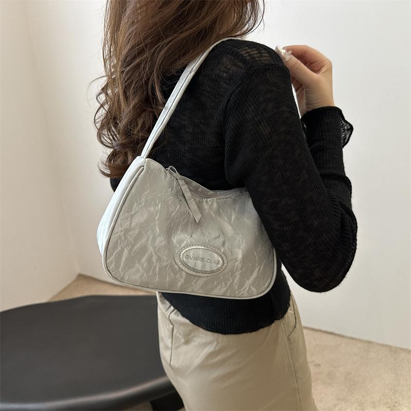 Простая и высококачественная сумка подмышкой на лето, новая ретро-текстура для поездок на работу, легкая роскошная повседневная сумка на одно плечо в форме полумесяца