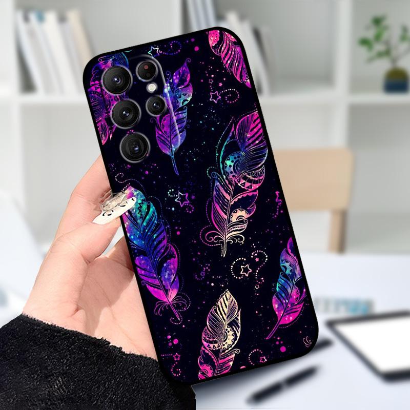 Для Samsung S25 S22 Ultra 5G Чехол S25 Edge Красивый Цветочный Принт Чехлы Для Телефона Для Galaxy S23 S24 FE Силиконовые Мягкие TPU Оболочки