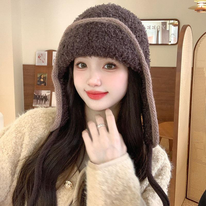 Держите в тепле и холоде детей Осень и зима Утепленная флисовая защита ушей Вязаная шерстяная балаклава