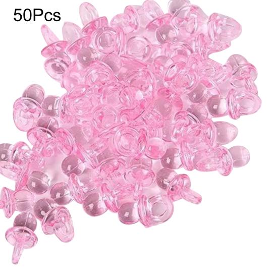 50 шт. Розовые мини-пустышки для девочки, соска, сувенир для вечеринки в честь рождения ребенка, торт