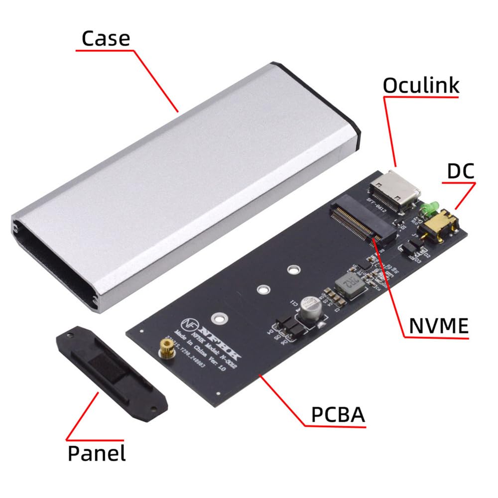 Xiwai Oculink To NGFF To NVME PCIe SSD 2280 Portable SSD Enclosure Adapter for Motherboard SSD SFF-8612 SFF-8611 M.2 M-Key PCI-E