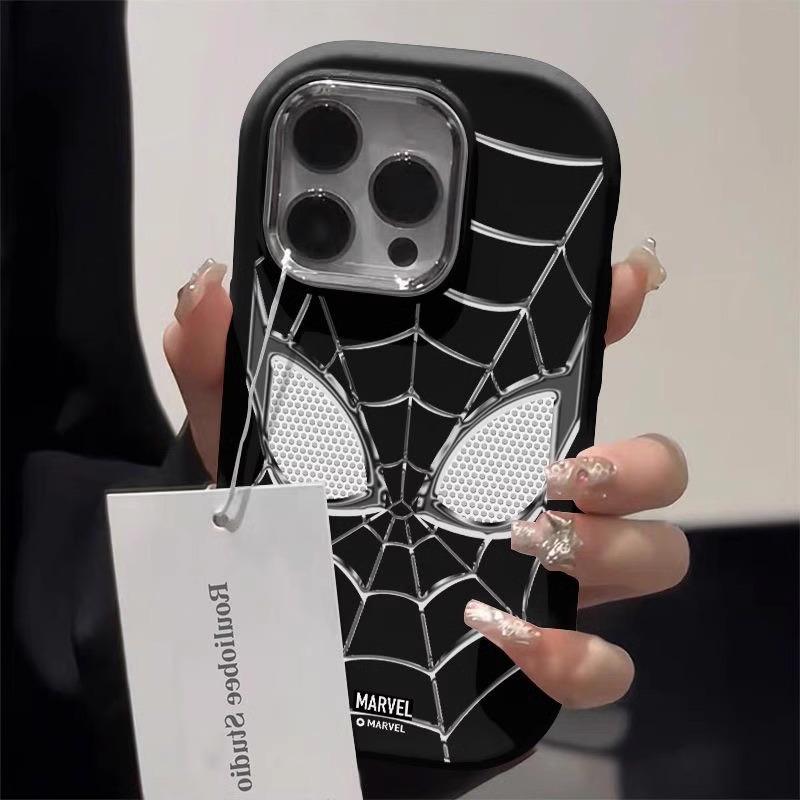 For Apple 16promax Silver Spider for IPhone15plus Mobile Phone Case New 14pro High-end Sense 13