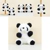 Adorable Curly Panda Plush Toy Keychain Soft Coral Fleece Stuffed Animal