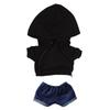 Niannyyhouse 15cm Plush Clothes, Pockets, Hoodie, Jeans, Cotton Doll Clothes, Dress-Up (Black)