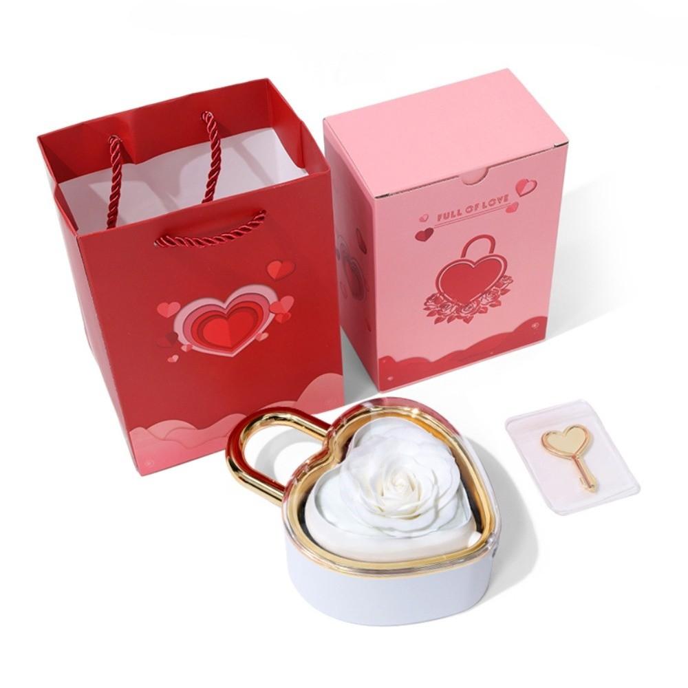 Soap Rose Flower Finger Ring Box Rotation Valentine's Day Gift Box Wedding