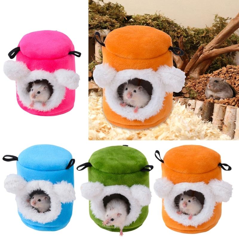 Hamster Habitat Shelter Rabbits Toy Soft Bed House for Hamster for Guinea Pigs, Gerbils Molar Toy Bed