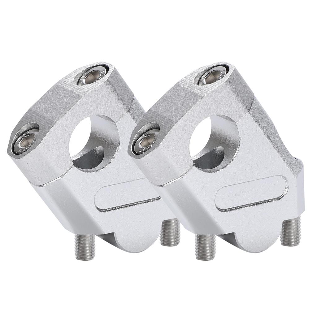 22mm Handlebar Risers Handlebar Motorcycle Handlebar Post Setback Spacer Universal [Raises Position] Kit, (Silver)