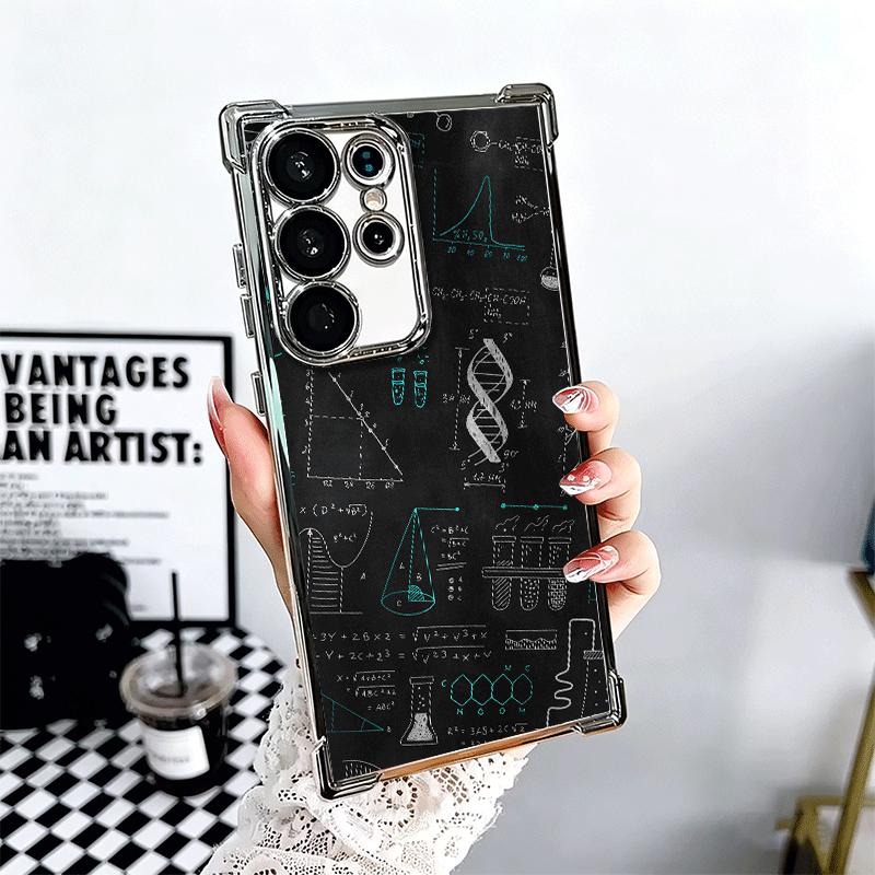 Physics Chemical Mathematics Soft Phone Case For Samsung Galaxy S26 Ultra S25 Edge S24 FE S23 Plus S22 S21 + S20 Plating Anti-Fa