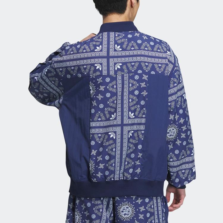 Adidas Оригиналы All Things Seek Origin Classic Series Pattern Printed Sports Loose Jacket Unisex Jacket Deep-Indigo IP1785