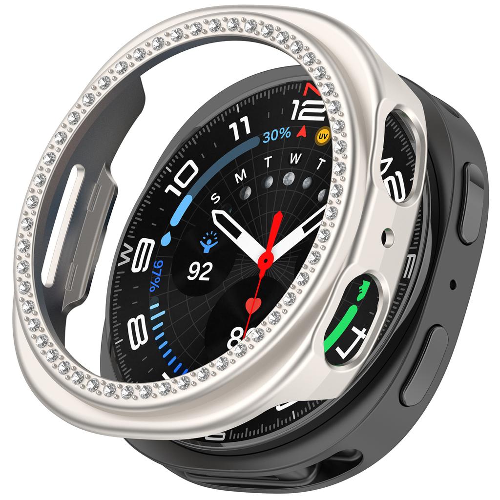 Bling PC Полый Защитный Чехол Для Samsung Galaxy Watch8 40мм 44мм Чехол с Бриллиантовыми Кристаллами Жесткая Крышка Защитная Оболочка Бампер для Часов