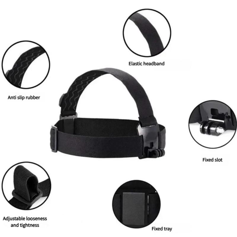 Регулируемое Эластичное Крепление на Голову для Экшн-Камер С Противоскользящим Надежным Креплением для Активного Отдыха