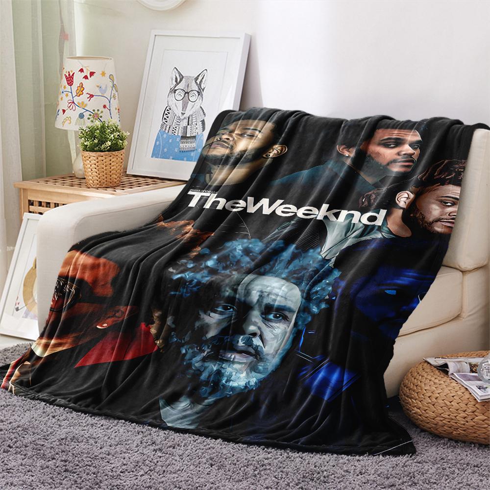 1 шт. Фланелевое одеяло с принтом The Weeknd, Высокое качество, Удобное для всех сезонов, Декор для дома, Тепло и уют, Идеально для рождественских подарков
