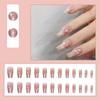 Valentine Fake Nails Short Press On Nails Square Red Full Cover Glue On Nails Valentine Heart-Shaped Nails With Cute Designs Extra Short With 2ml Glue