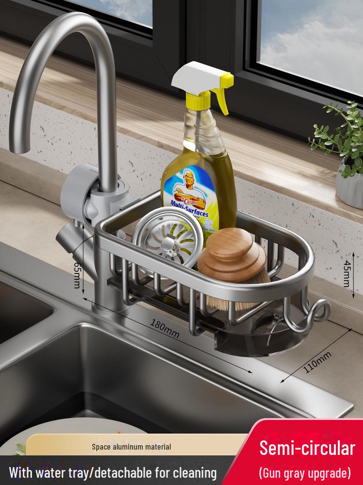 Kitchen Sink Drain Basket and Storage Rack for Dishwashing Essentials