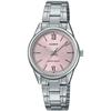 Casio LTP-V005D-4B2 Женские стандартные аналоговые часы из нержавеющей стали с розовым циферблатом, 3 стрелки