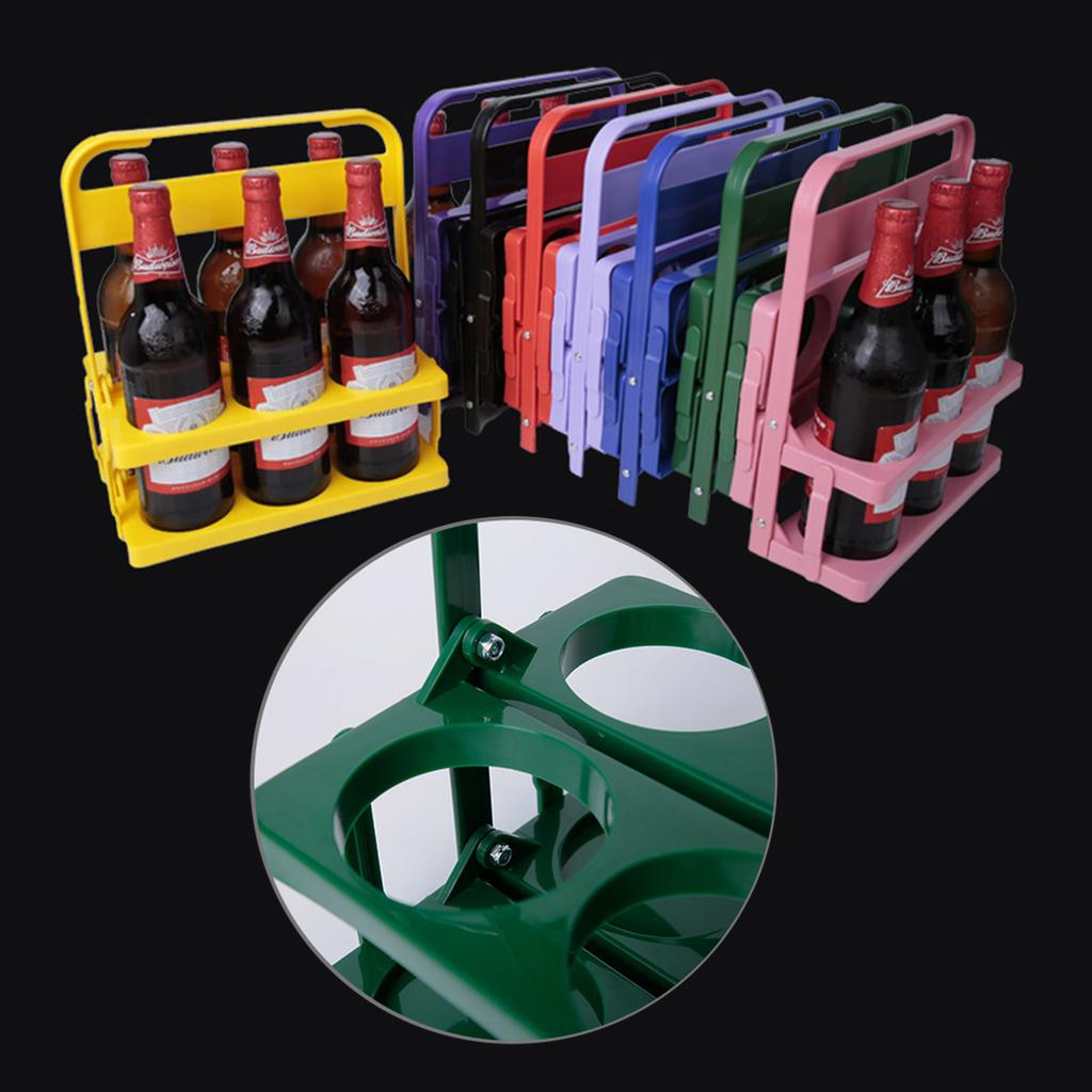 Reusable Beer Bottle Basket Lightweight Beer Bottle Holder Convenient Plastic Drink Holder Suitable for 6 Bottles