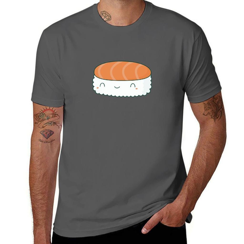 Милая Кавайи Суши Футболка футболка мужская повседневная мужские футболки хлопковая Футболка