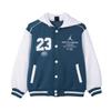 Jacket Casual Comfortable Hooded Kids Jackets Blue White HQ7075-366