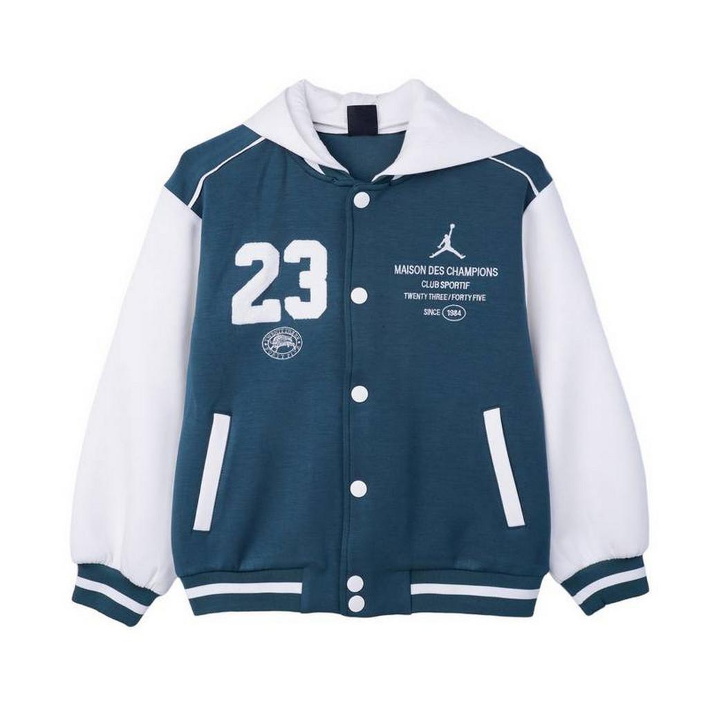 Jordan Jacket Casual Comfortable Hooded Kids Jackets Blue White HQ7075-366