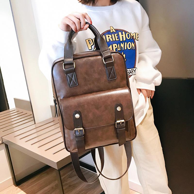 Женские противоугонные рюкзаки, студенческие коричневые школьные сумки для девочек-подростков, водонепроницаемый винтажный кожаный рюкзак для ноутбука, большой дорожный рюкзак