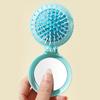 Pocket Mirror Folding Comb, Anti-Static Portable Circular Pocket Airbag Massage Comb, With Mirror Shaped Comb