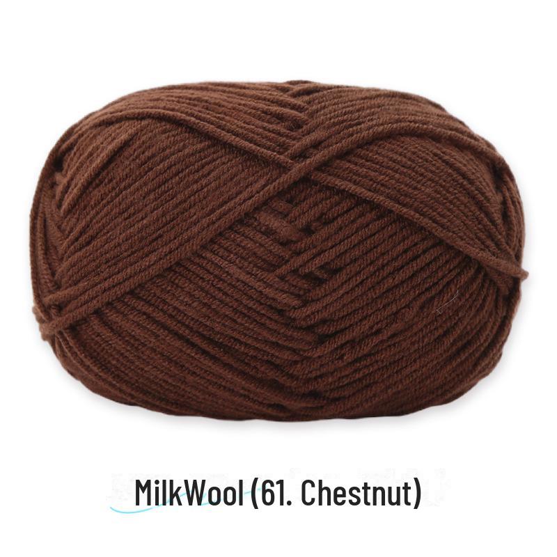 4-Strand Combed Milk Cotton Yarn Ball for DIY Crochet: Doll Making & Baby Sweater/Scarf Kit