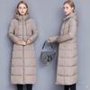 Женский пуховик средней длины большого размера, утолщенная хлопковая куртка, длинный, длиной ниже колена