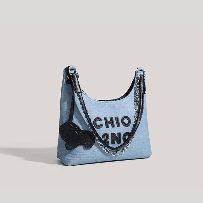 Super Popular Chio2nd Denim Girl English Tote Bag Women's Hot Girl Fashion Bag Hobo Underarm Shoulder Bag