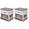 VidaXL Bedside Table 2 Pcs Brown and White