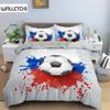 3D Boys Teens Football Comforter Cover Set Queen Size Soccer Ball Duvet Cover Polyester Bedding Set 2/3pcs Soft Twin Quilt Cover
