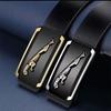 Toothless Automatic Buckle Leather Belt for Men - Casual Waistband for Middle-Aged and Young