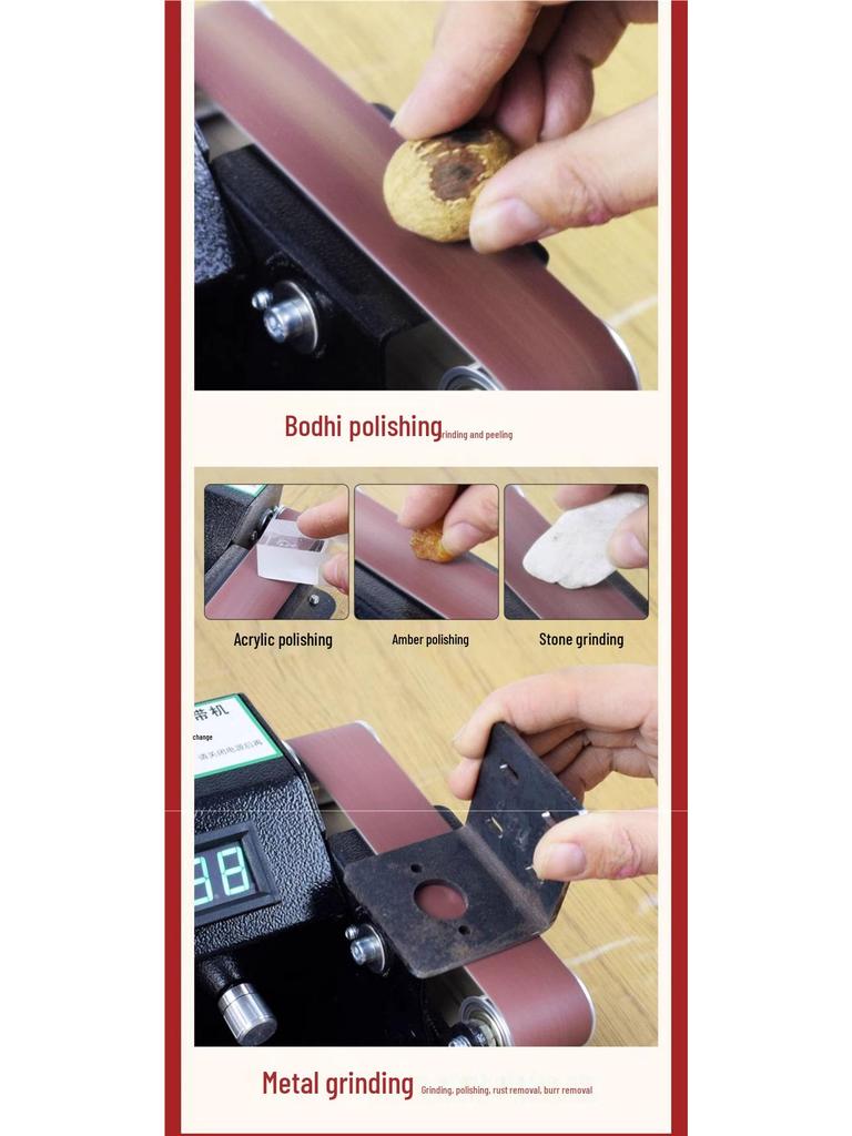 Мини шлифовальный станок для заточки ножей с лентой из оксида алюминия 330*30 мм