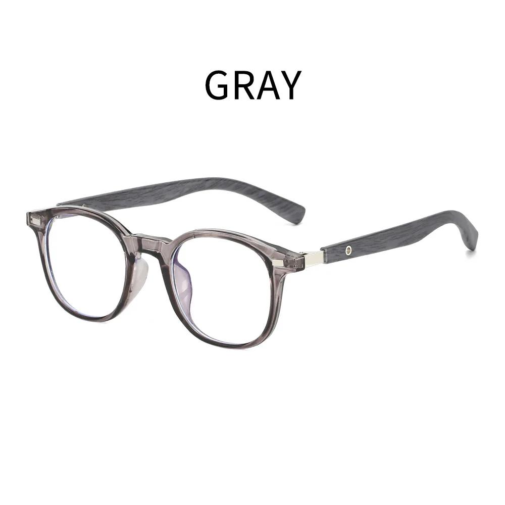 New Stylish HD Large Frame Women's Reading Glasses Retro Neutral High Quality Wood Grain Leg Anti Blue Light Glasses