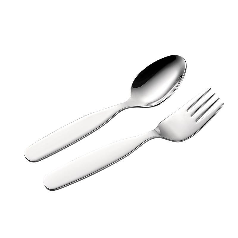 Детская посуда из нержавеющей стали 316 с квадратной ручкой, креативная ложка и вилка, детская маленькая ложка, маленькая вилка, обучение кормлению, прикорм