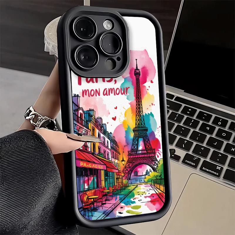 Чехол для телефона iPhone 17 Air 16E 15 16 Pro Max Франция Эйфелева башня Париж Чехол 14 Plus 13 12 Mini Мягкий силиконовый Fundas
