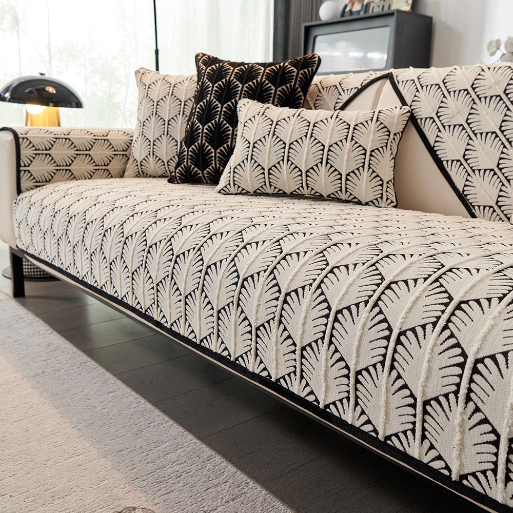 Премиальная жаккардовая подушка для дивана из шенилла Универсальная для всех сезонов Новая подушка для сиденья Нескользящий чехол Чехол Ткань Полотенце