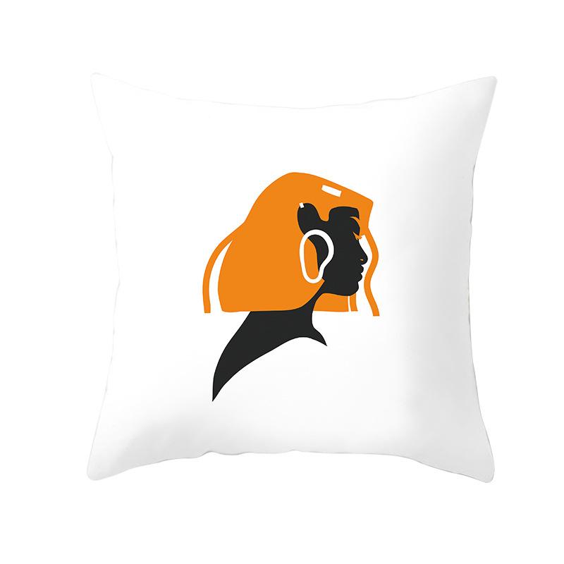 Скандинавская Абстрактная Женская Персиковая Кожа Бархатная Наволочка с Принтом Домашняя Мода Прикроватный Диван Офис Наволочка