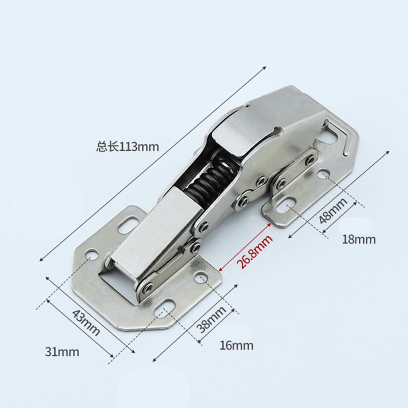 Soft Close No Punching Required Spring Hinges,No Pre-drilled Noiseless Hidden Concealed Cabinet Hinge Furniture Hinge