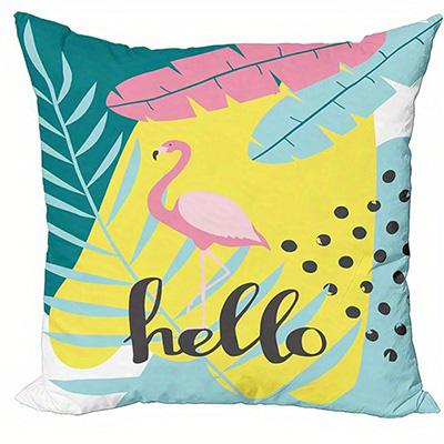 Home Decor Hello Toucan & Flamingo Tropical Style Pillows Pattern Cushion Cover Suitable For Sofa Bedroom Car Pillow Cover