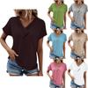 Summer Tops For Women Solid Color For Women V-Neck Short Sleeve Comfy Womens Tops Oversized Tshirts