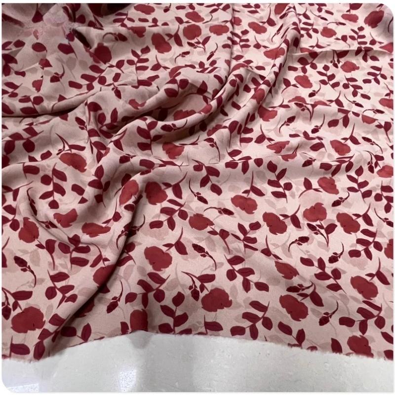 100x150cm Floral Printed Style Fabric Summer Silk Chiffon Fabric for Diy Sewing Soft Comfortable Dress Shirt Pajamas Pants