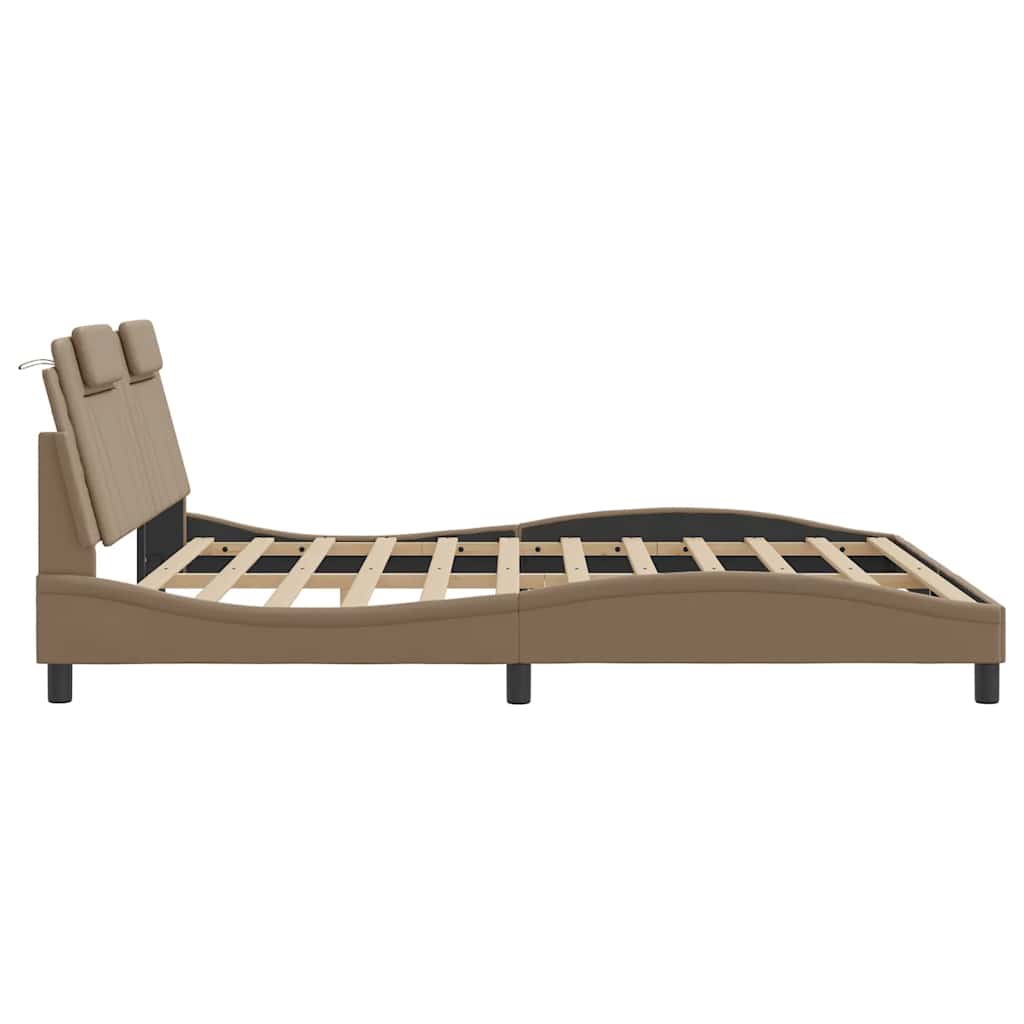 Viana Bed Frame without Mattress Cappuccino Brown 180 x 200 cm Faux Leather