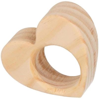 Деревянные кольца для салфеток - Сердце - 5,5 x 6,5 см - 6 шт.