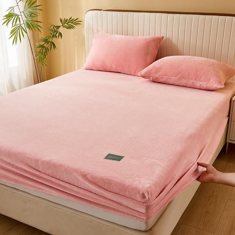Простыня на резинке простого однотонного цвета, скандинавский чехол для матраса, плюшевая простыня, зимняя теплая эластичная мягкая простыня с резинкой