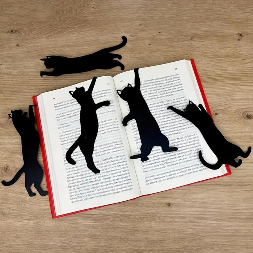 Металлические закладки для книг в виде кошек, набор из 5 штук, креативный дизайн, уникальная форма кошки, для любителей книг, студентов и учителей
