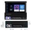 1 Din Radio with Bluetooth, 7 Inch Flip Out Screen Retractable Car Stereo Support FM/SWC/TF/USB/Type C/AXU + Rear View Camera