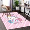 1pc Hello Kitty Cute Cartoon Pink Polka Dot Pattern Office Desk Mat Under Chair Rug Gift Universal Carpet for Room Decorative Floor Covering